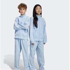 Adidas Unisex Kids Adicolor Track Pants Elastic Waist Loose Fit Blue Size Large